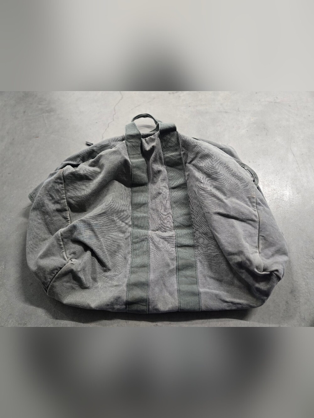 Vintage Army Kit Flyer Bag OD Green Canvas Duffle Bag